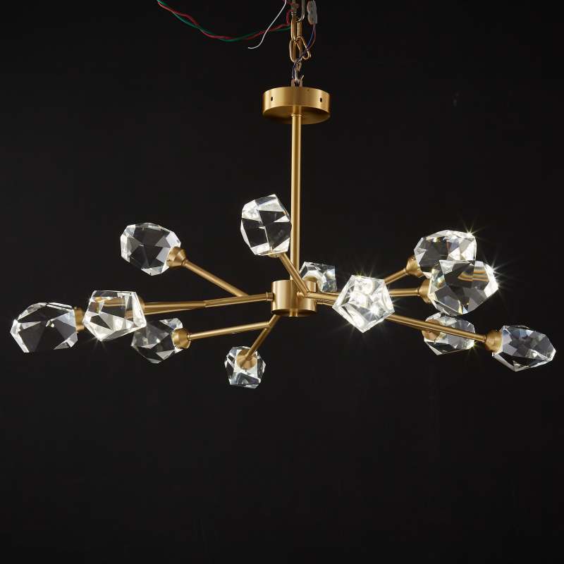 Kristy Luxurious Crystal Chandelier Living Room Golden - Neutral Decor