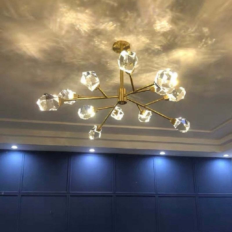 Kristy Luxurious Crystal Chandelier Living Room Golden - Neutral Decor