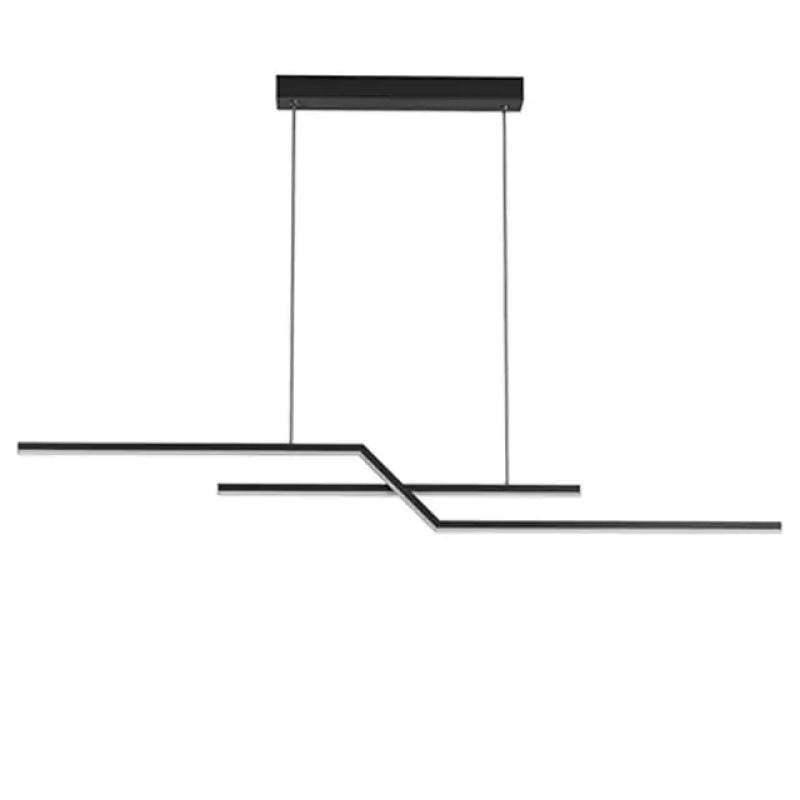 Arisha Parallel Fold Linear Pendant Light, Black/Gold, Living Room - Neutral Decor
