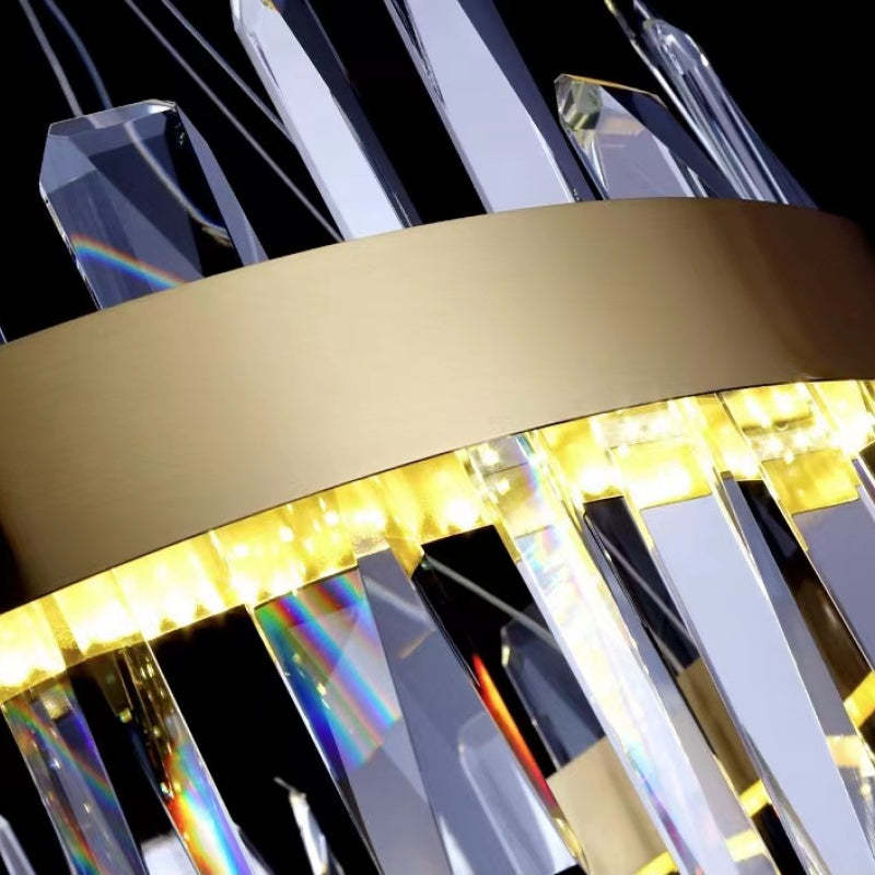 Kristy Modern Crystal Ring Chandelier Black&Gold - Neutral Decor