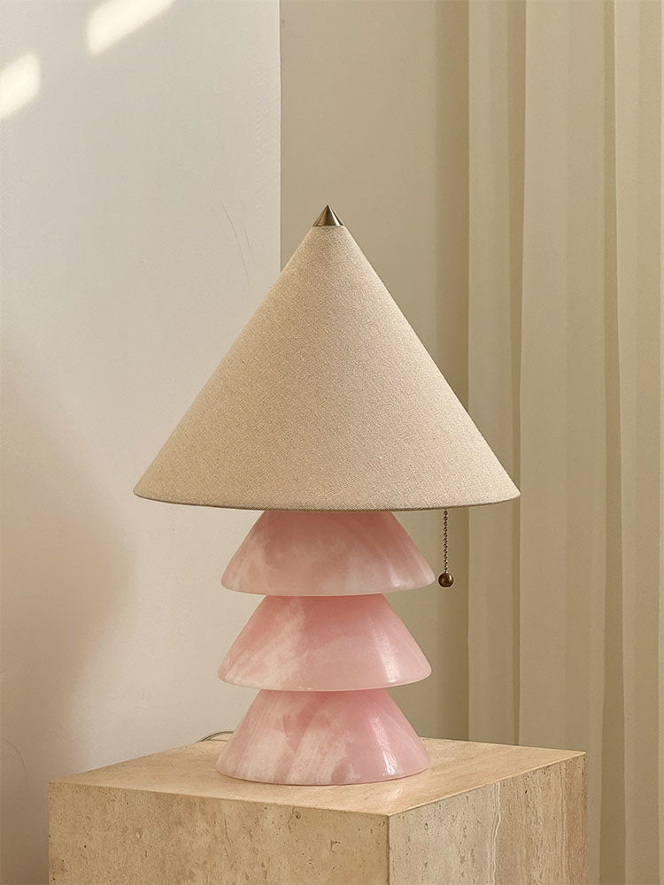 Pyramid Retro Marble Table Lamp-Neutral Decor