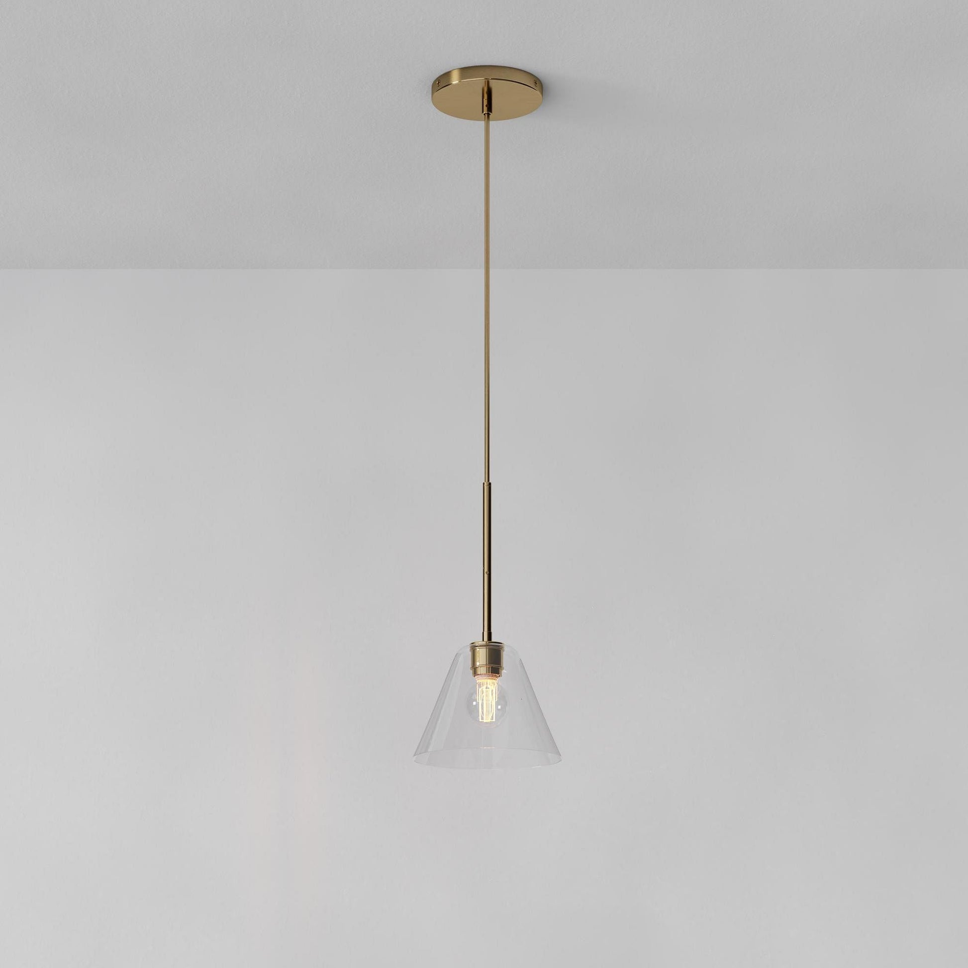 Cone Milk Clear Glass Cone Pendant Light for Kitchen-Neutral Decor
