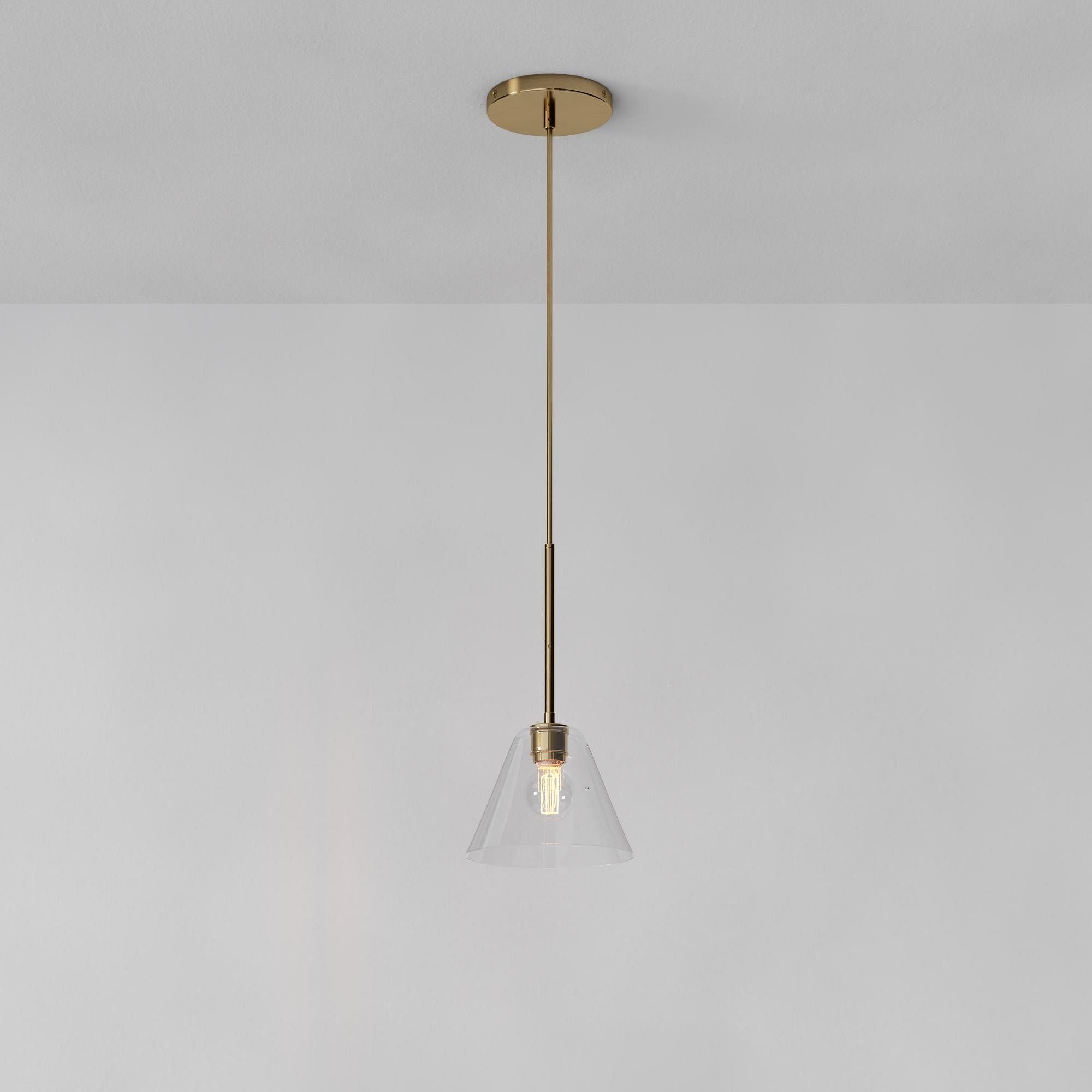 Cone Milk Clear Glass Cone Pendant Light for Kitchen-Neutral Decor