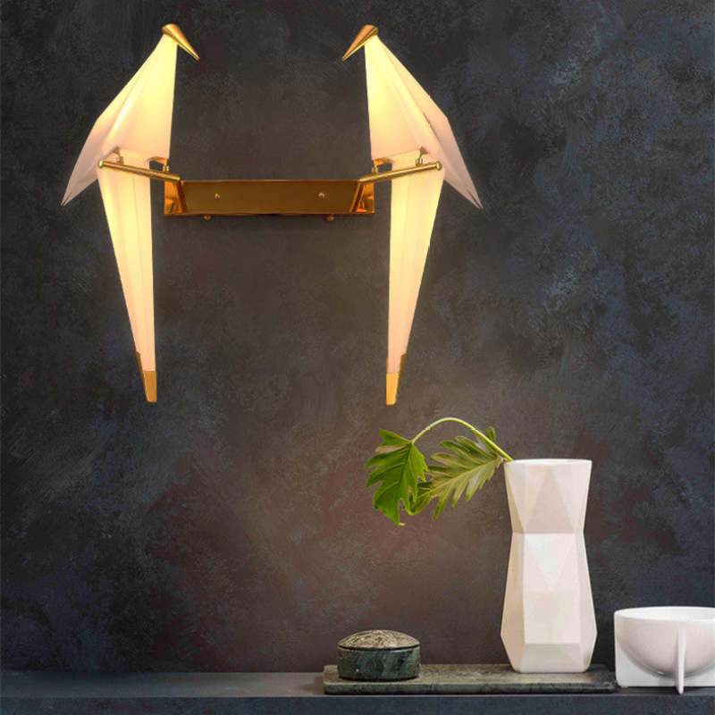 Arisha Wall Lamp Bird Vintage/Art-Deco, Metal/Acrylic, Bedroom - Neutral Decor