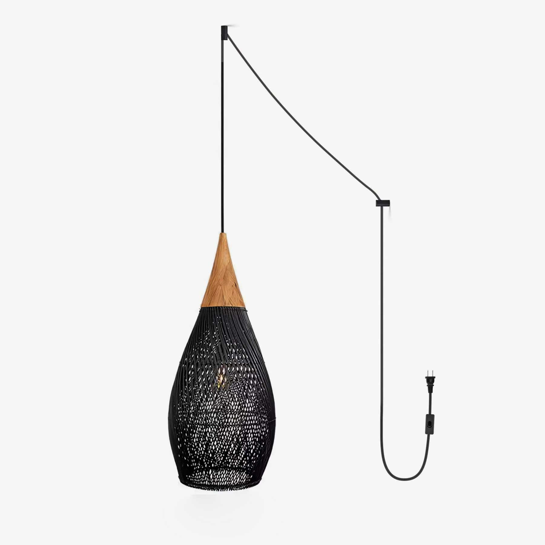 Cora Pendant Lamp Rattan Swag Woven-Neutral Decor