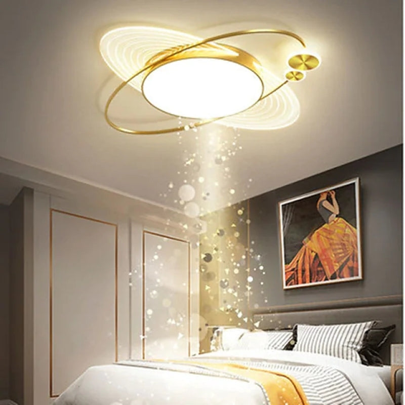 Arisha Simple Design Circle LED Flush Mount Ceiling Light, Black/Gold - Neutral Decor