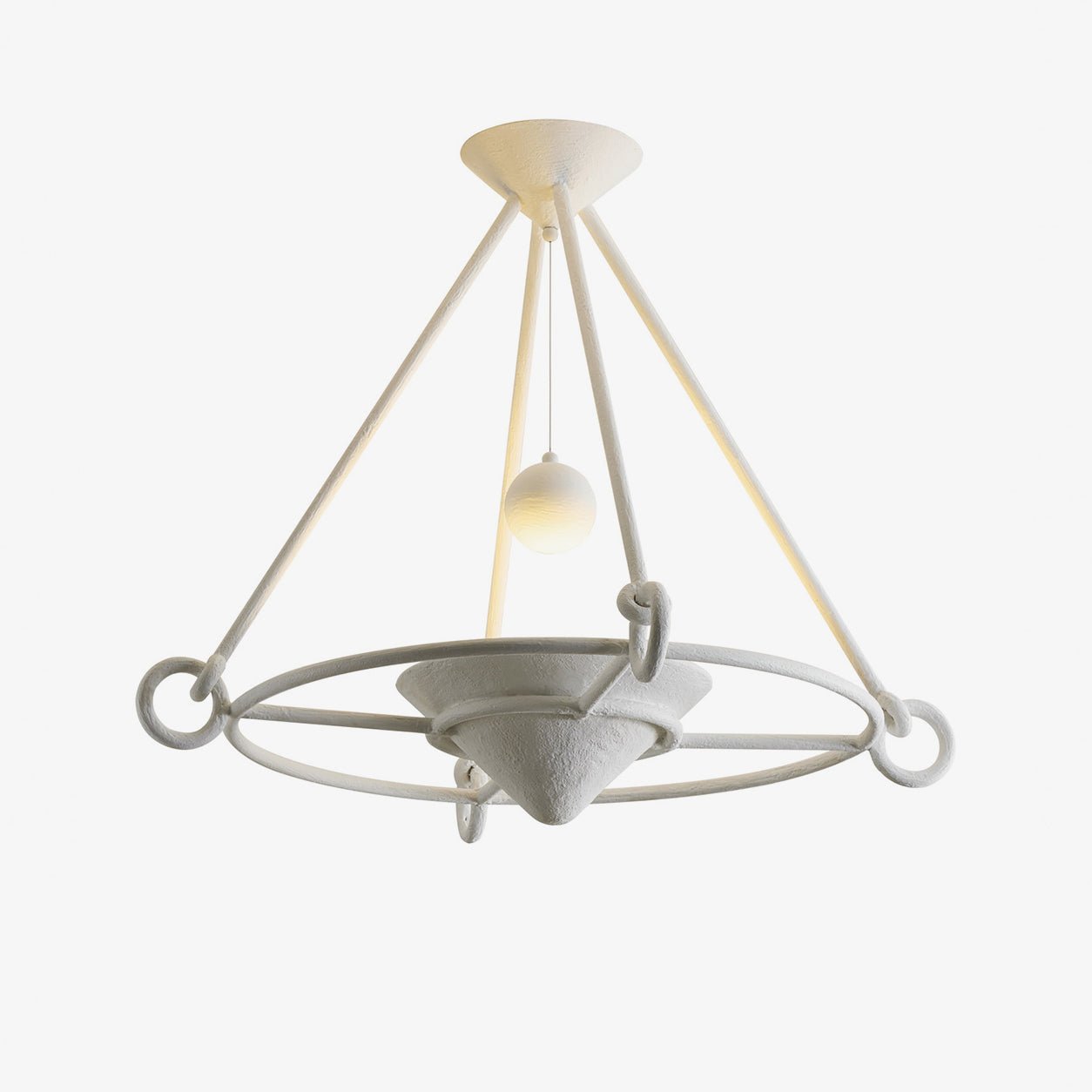 Sculptural Plaster Chandelier-Neutral Decor