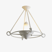 Sculptural Plaster Chandelier-Neutral Decor