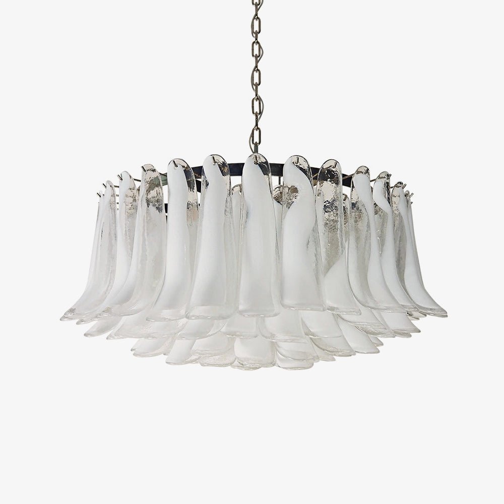 Thalion Chandelier White Murano Glass Petal Elegant-Neutral Decor