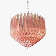 Aurora Chandelier Pink Glass Prisms Geometric-Neutral Decor