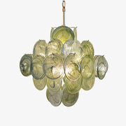Elowen Chandelier Green Murano Glass Disc Nature-Neutral Decor