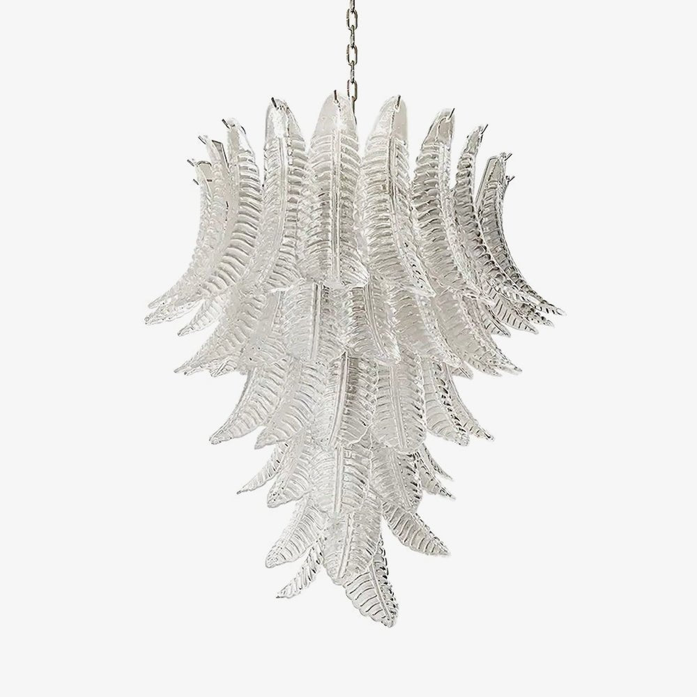 Aurora Chandelier Clear Glass Leaf Cascading Elegant-Neutral Decor