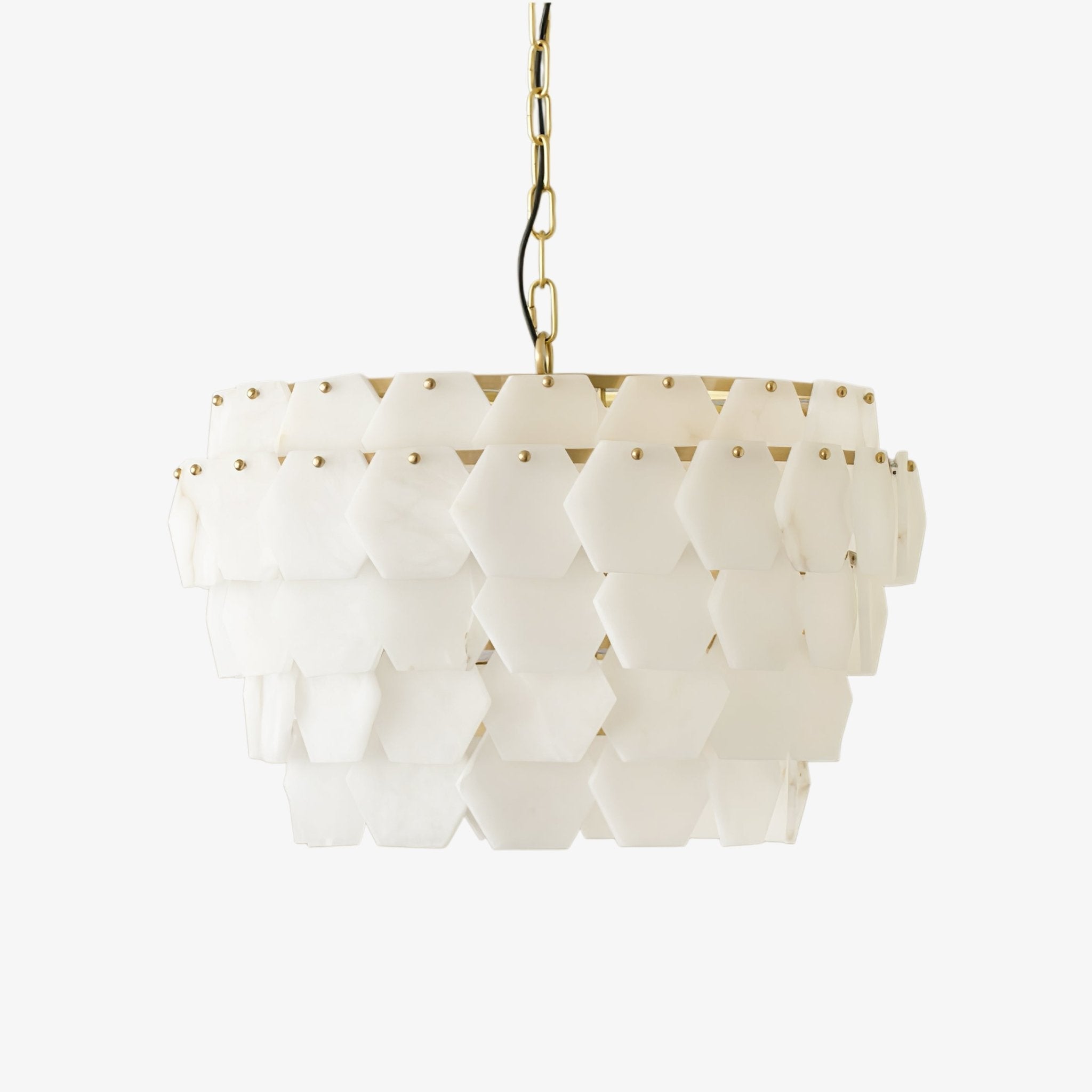 Evenaris Honeycomb Alabaster Chandelier-Neutral Decor
