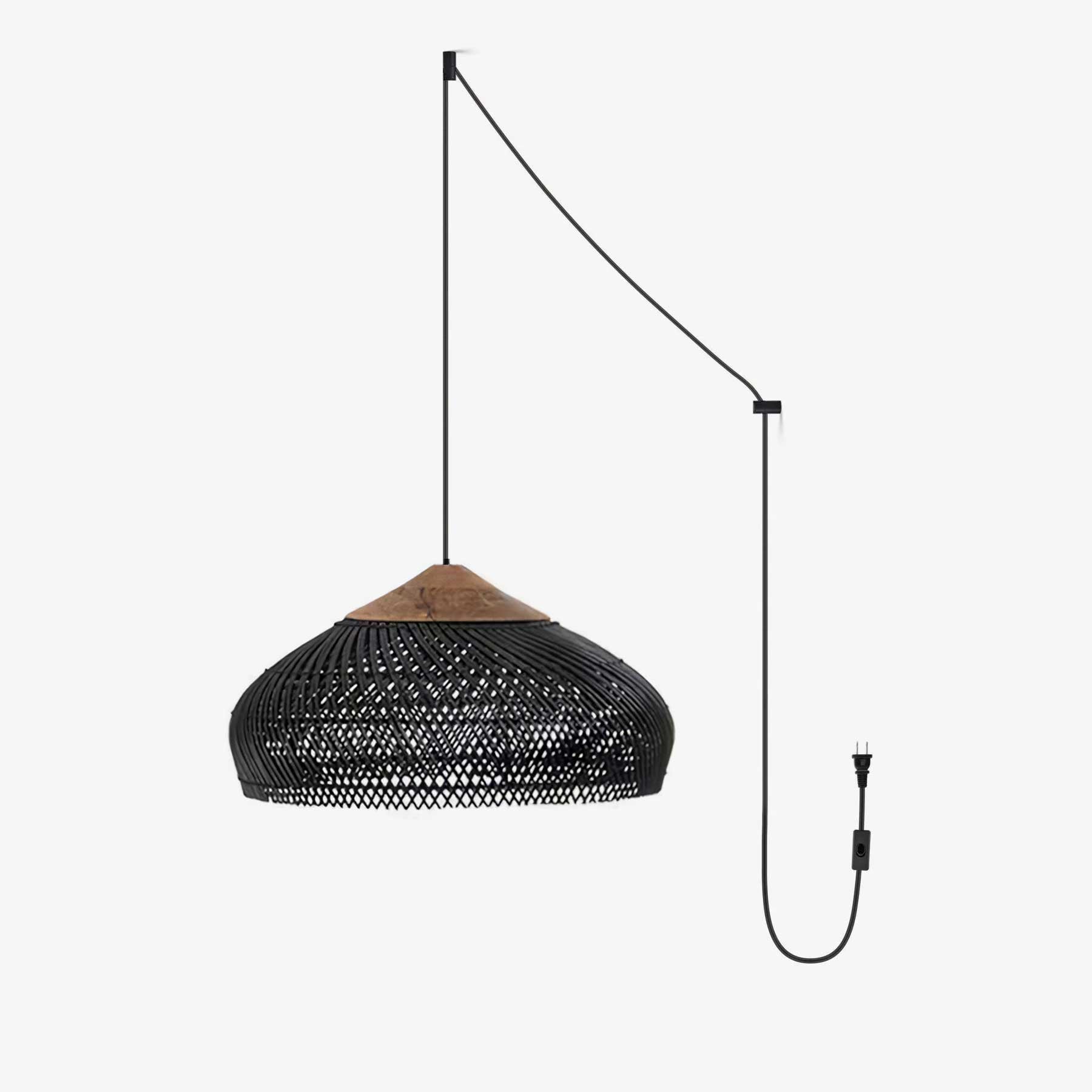 Cora Pendant Lamp Rattan Swag Woven-Neutral Decor