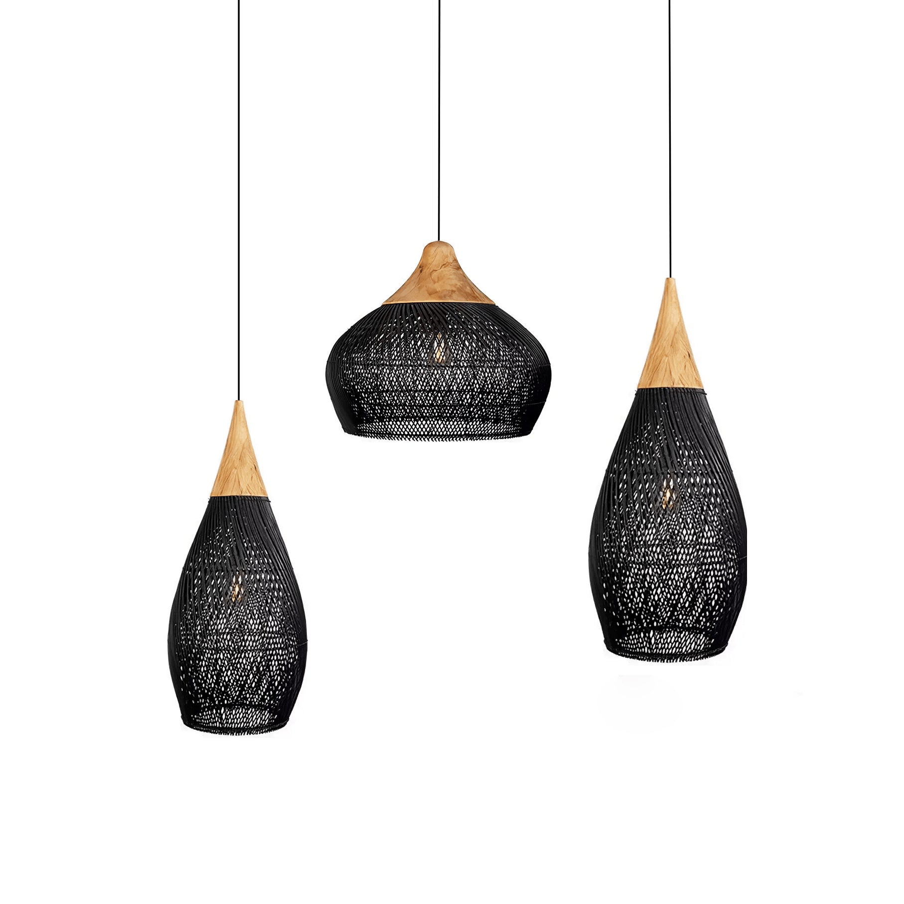 Solavn Rattan Wood Pendant Lamp-Neutral Decor