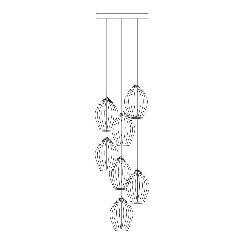 Virove Pendant Lamp Ceramic Ribbed Bone China Elegant-Neutral Decor
