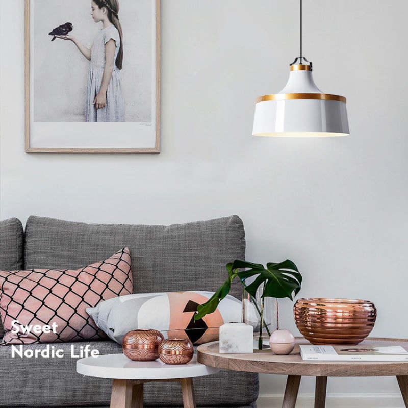 Valentina Modern Colorful Single Pendant Light, Metal Shade - Neutral Decor