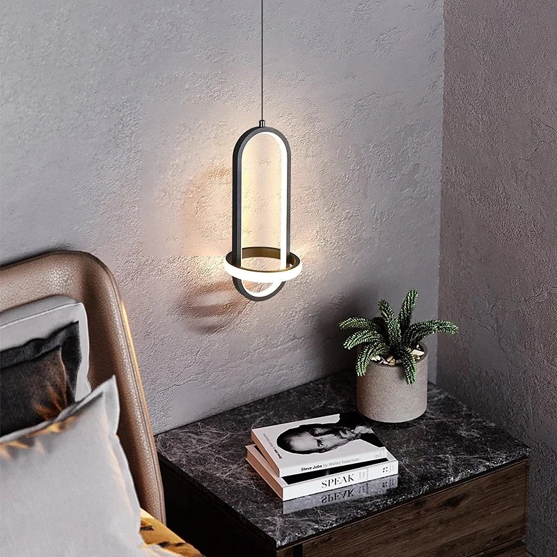 Arisha Modern Minimalist LED Ring Pendant Light Bedsides - Neutral Decor