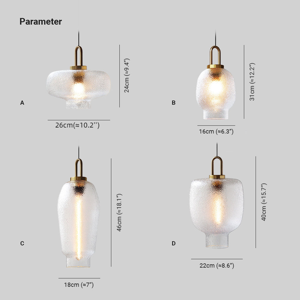 Valentina Minimalist Blown Frosted Clear Glass Pendant Light - Neutral Decor