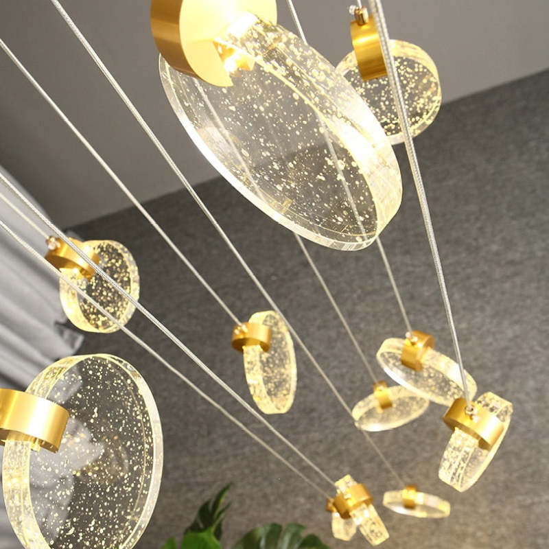 Kristy Luxury Circular Ripple Round Crystal Golden Chandelier - Neutral Decor