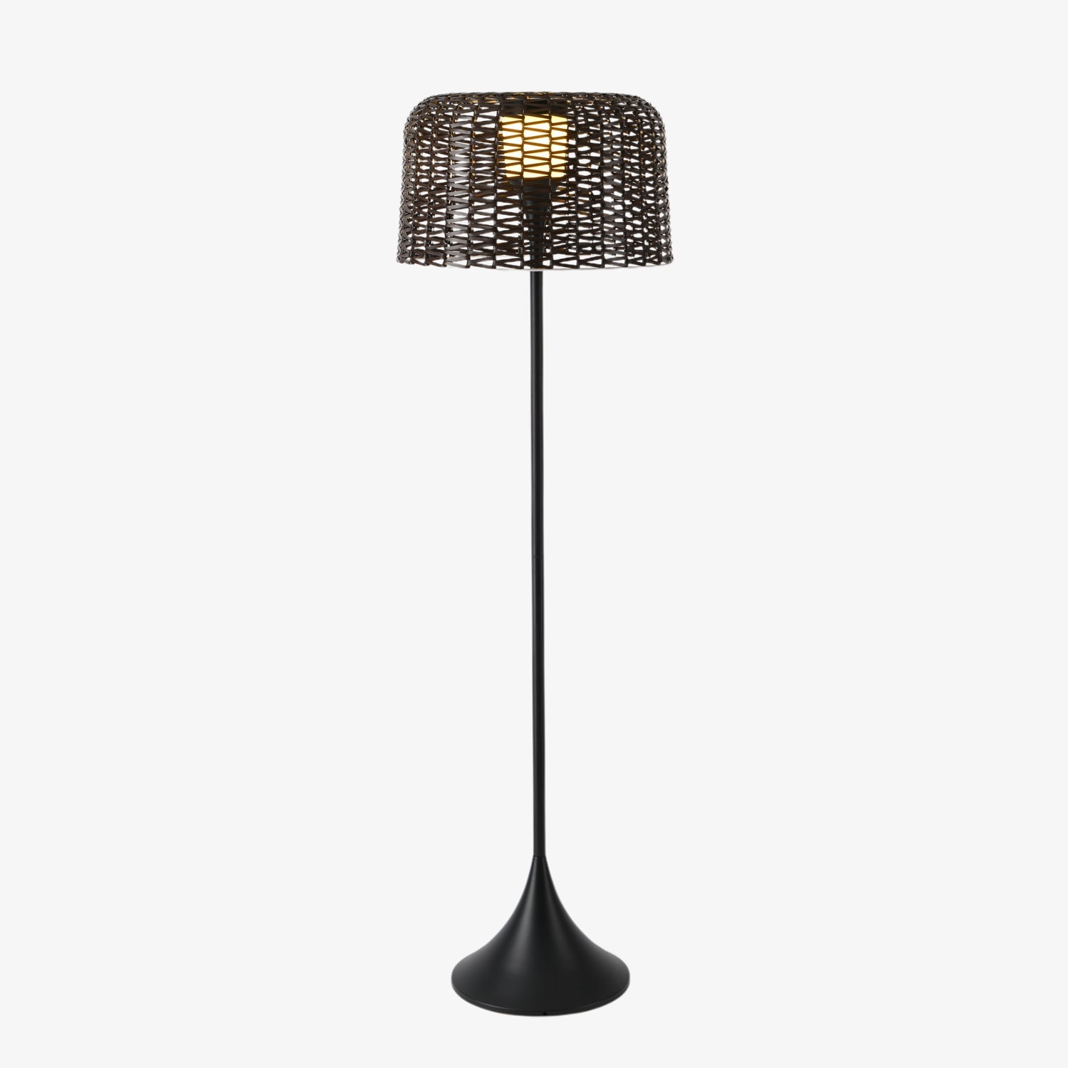 Callum Woven Solar Floor Lamp-Neutral Decor
