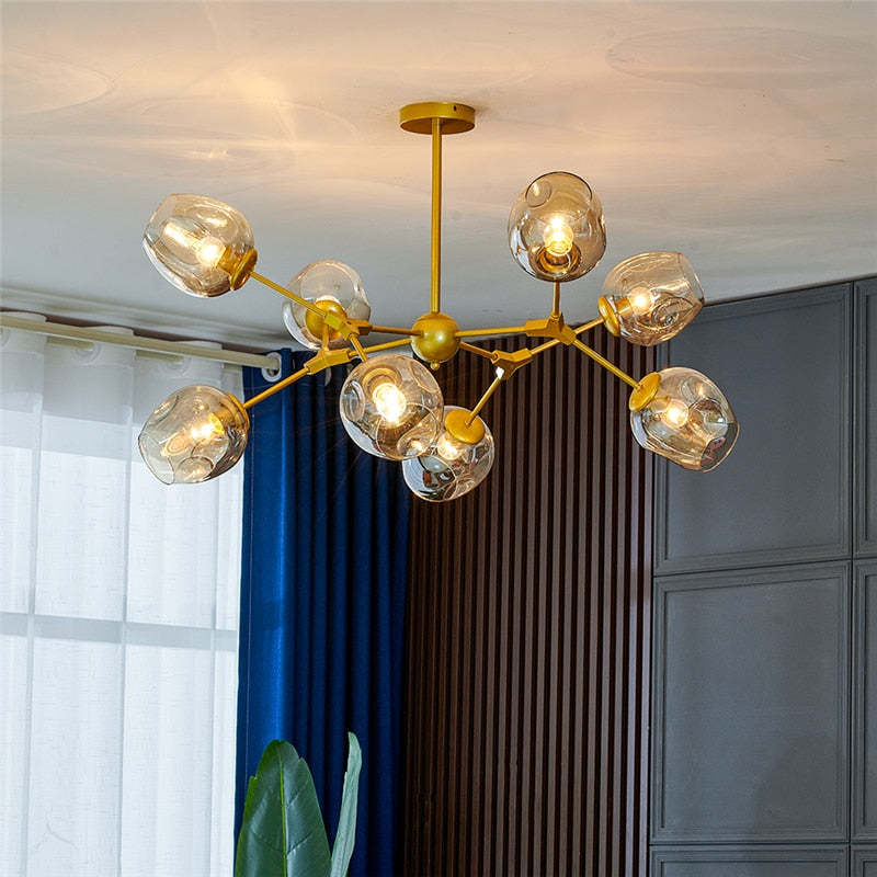 Valentina Modern Bubble Metal Pendant Light, Black/Gold - Neutral Decor