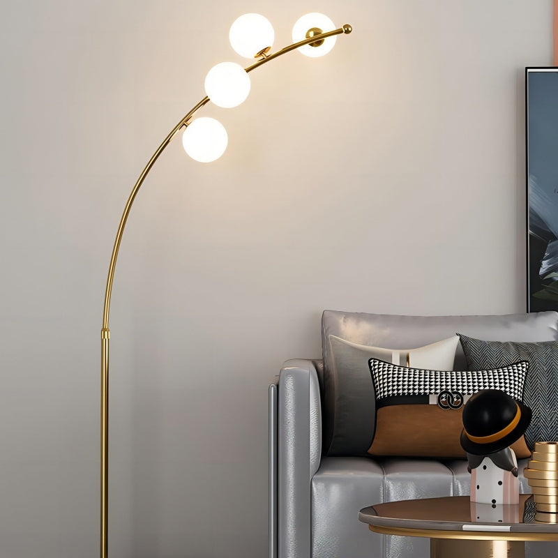 Valentina Modern Arc Multi Head Bubble Floor Lamp Black/Gold - Neutral Decor
