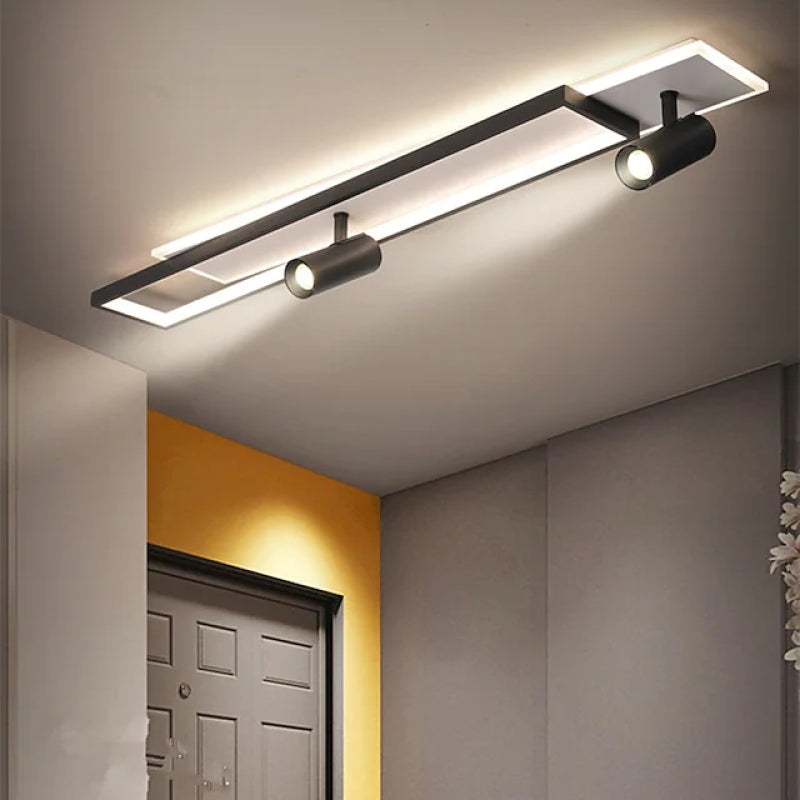 Aim Modern Geometric Ceiling Light with Spotlight, Black&White - Neutral Decor