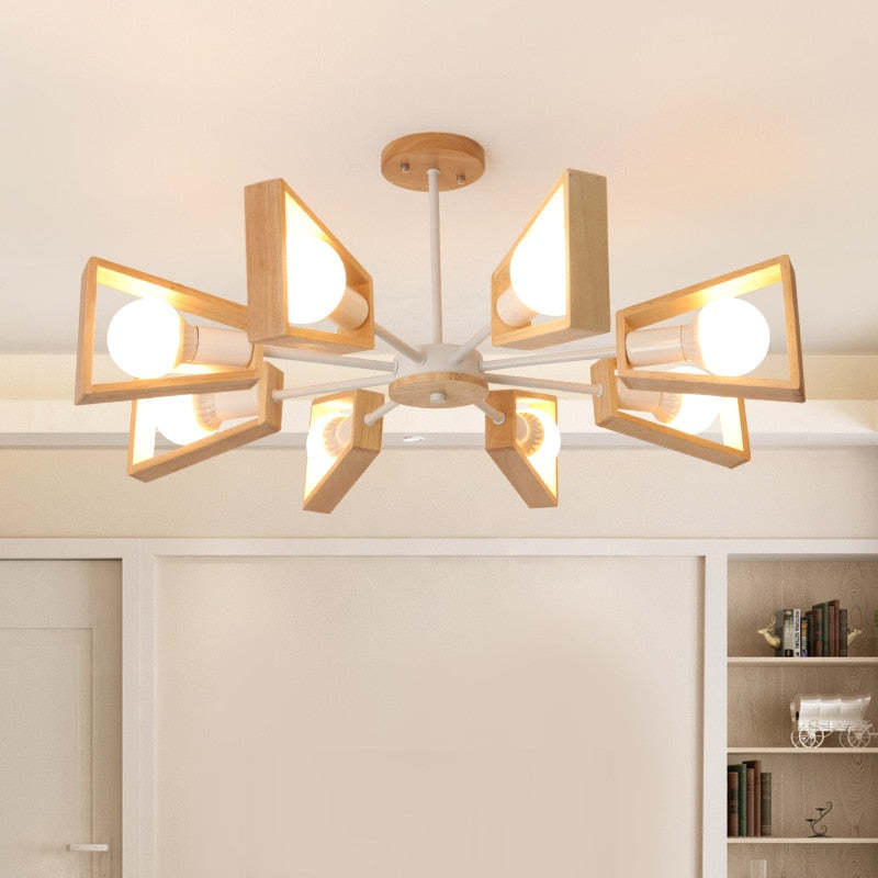 Muto Modern Nordic Rotatale Pendant Light, Wood, 3 Style - Neutral Decor
