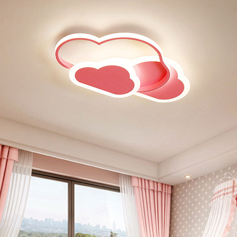 Arisha Modern Ceiling Light Hollow, Cloud Shape, White/Pink - Neutral Decor