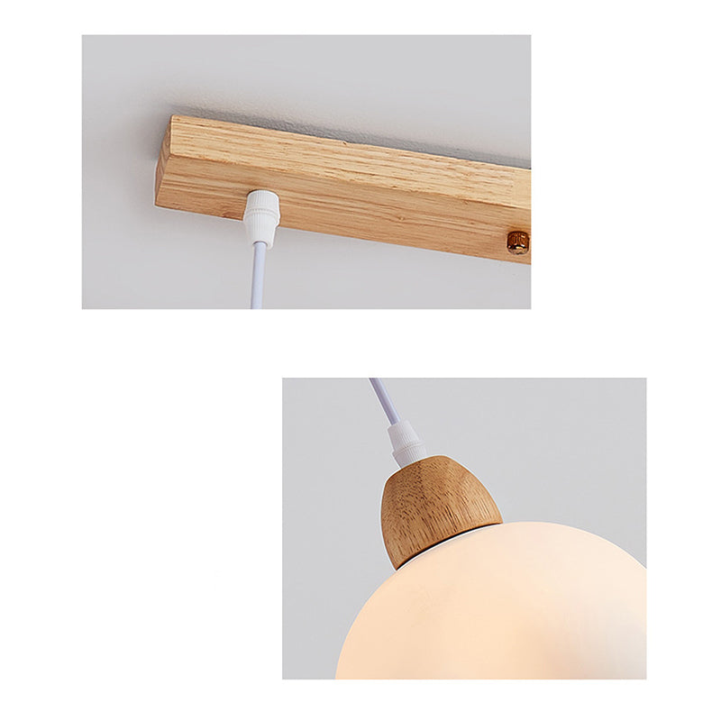 Muto Minimalist Flower Acrylic/Wood Pendant Light, White - Neutral Decor