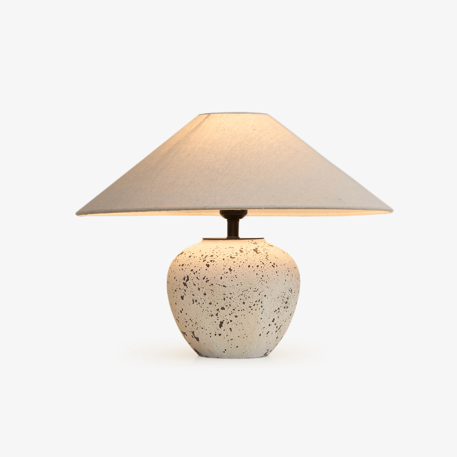 Speckled Ceramic Jar Table Lamp-Neutral Decor