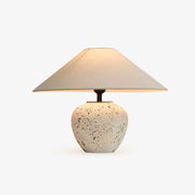 Speckled Ceramic Jar Table Lamp-Neutral Decor