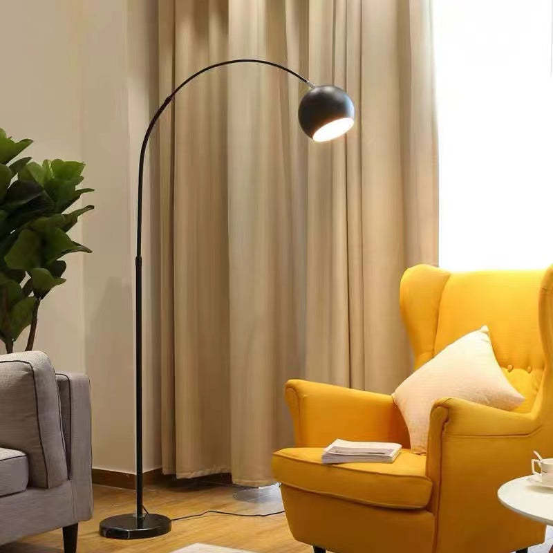 Mira Macaron Modern Fishing Arc Floor Lamp - Neutral Decor