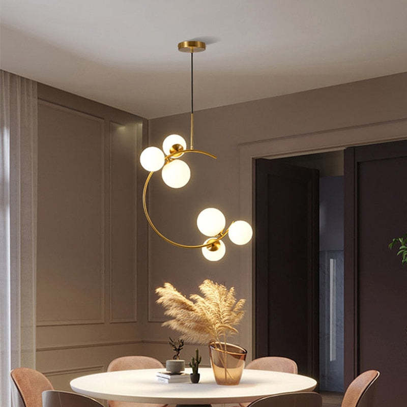 Valentina Modern Glass Globe Pendant Light, Metal & Glass, 3 Style - Neutral Decor