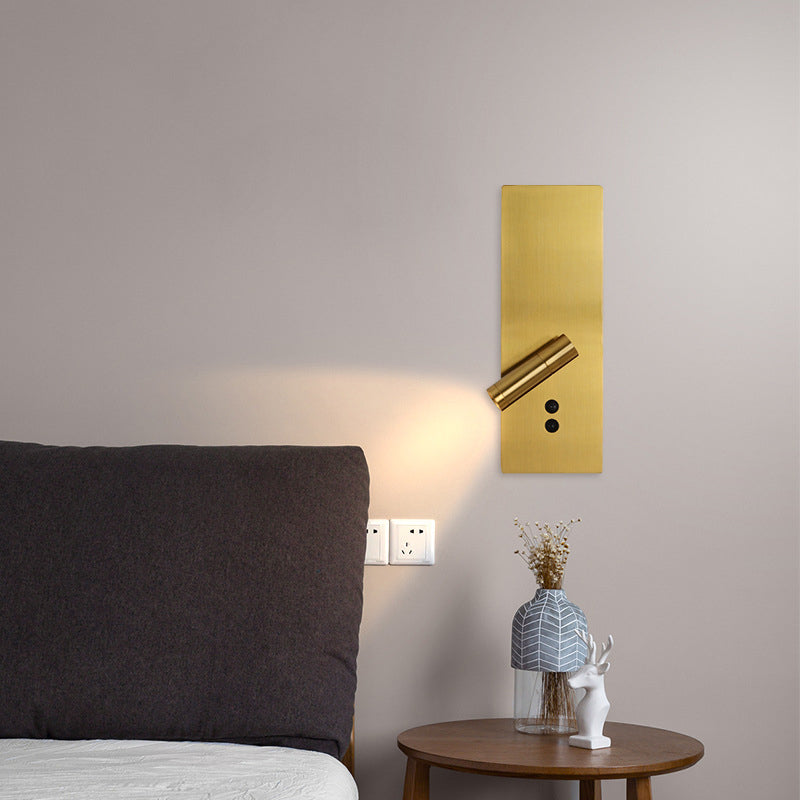 Ray Modern Flashlight Metal/Acrylic Wall Lamp Spotlight, Gold/Black/White - Neutral Decor