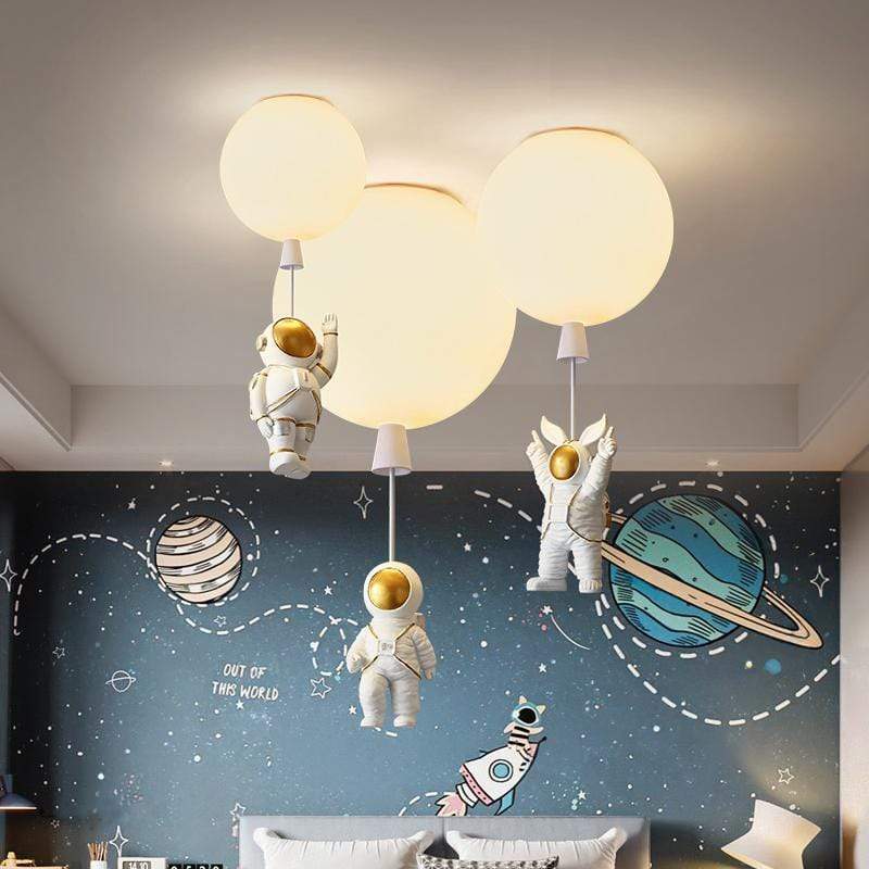 Aria Astronaut Balloon Flush Mount Ceiling Light, L 20/25/30/35cm - Neutral Decor