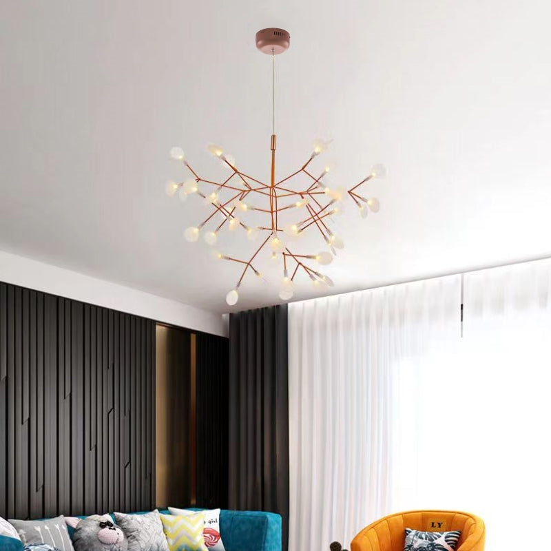 Lior Unique Sputnik Art Deco Firefly Chandelier. Living Room/ Bedroom - Neutral Decor