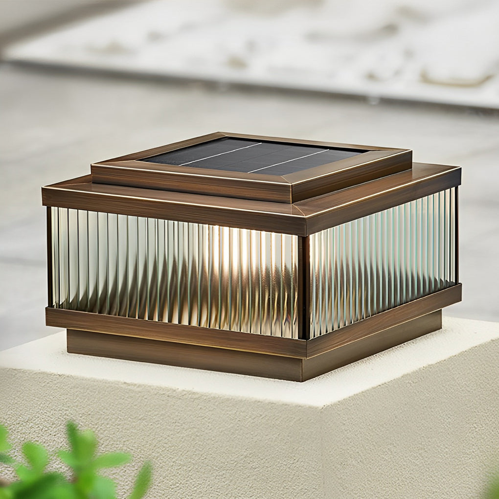 Glynn Square Intelligent Timing Modern Glass Outdoor Fence Post Lights