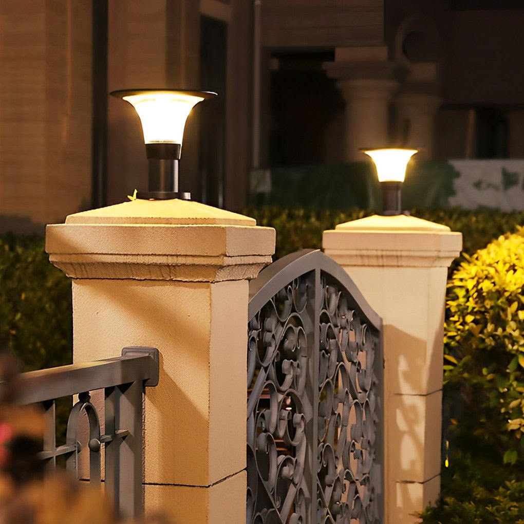 Juli Round LED Modern Outdoor Fence Post Pillar Lamp