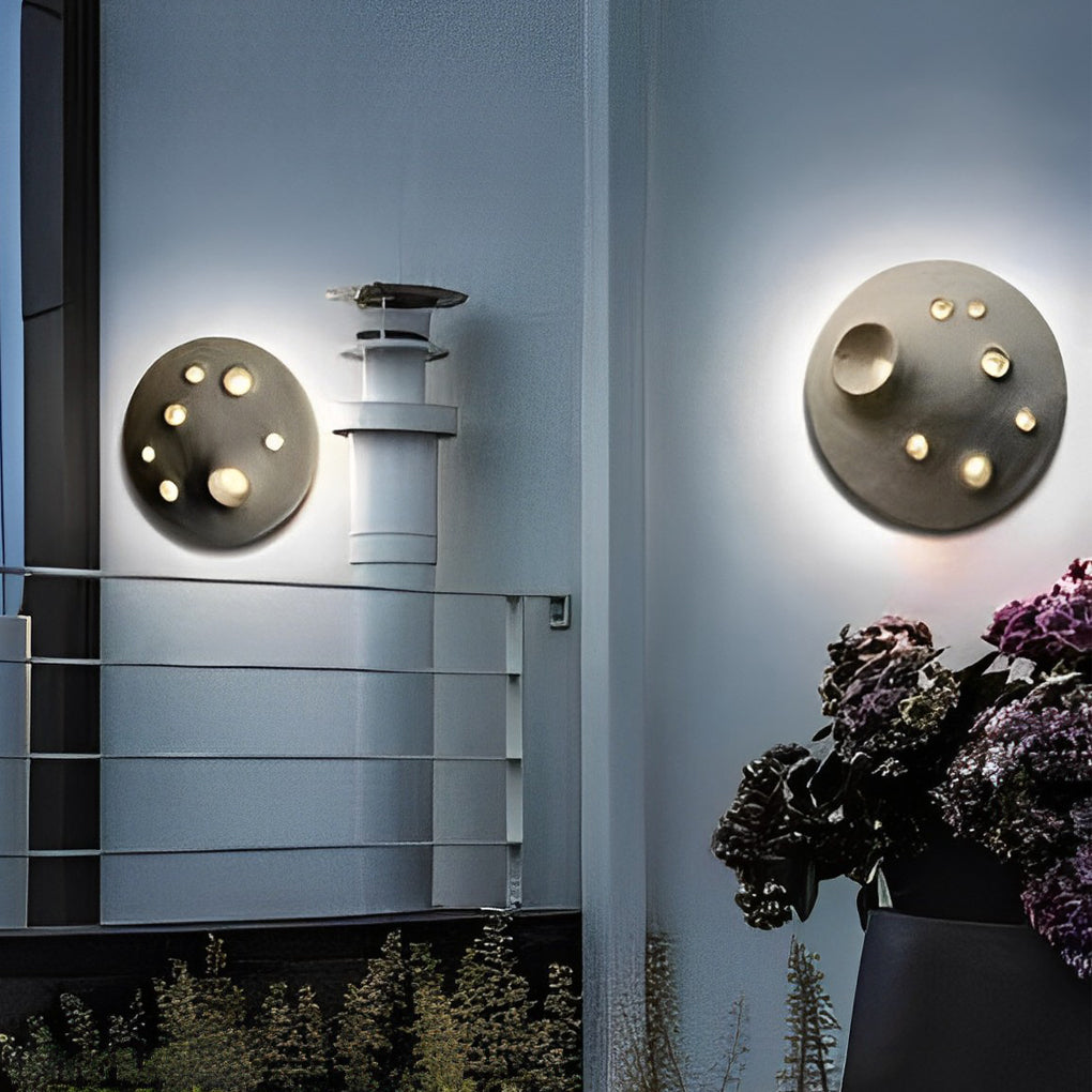 Muriel Creative Lunar Crater Stone Outdoor Wall Lamp