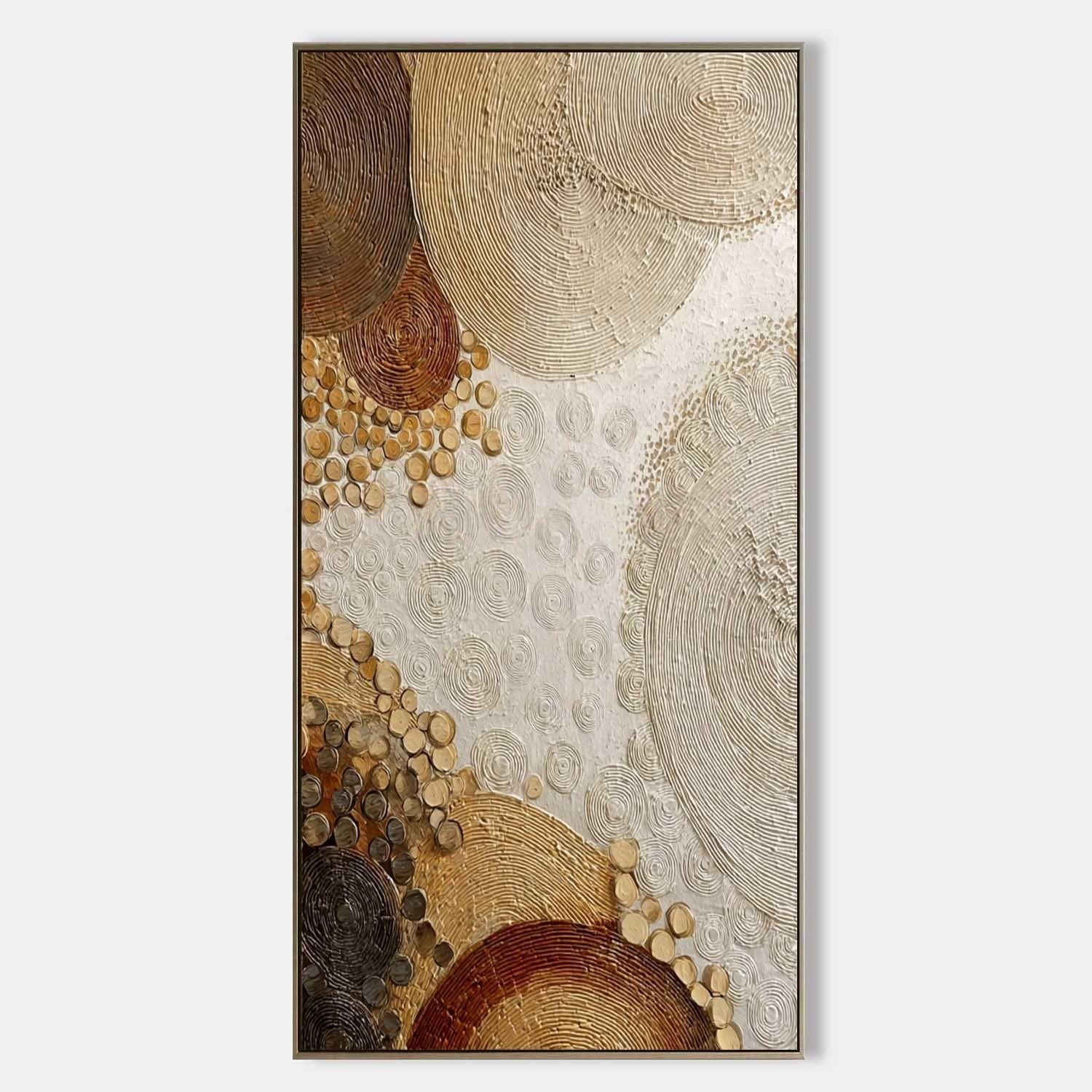 Wall Art Raised Dot Circle Texture Bohemian - Neutralighting