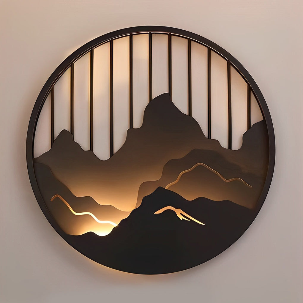 Mytle Round Mountain Scenery Outdoor Wall Sconce