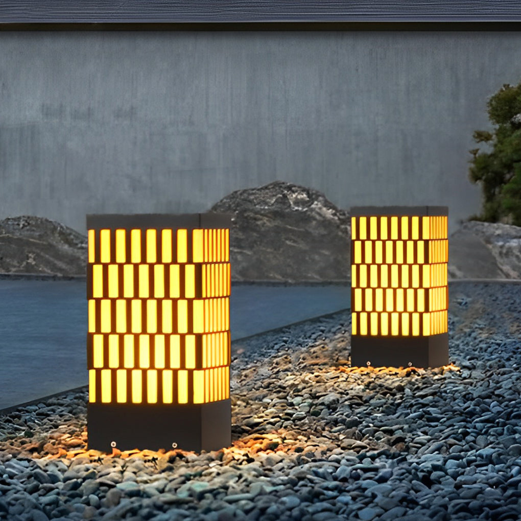 Evely Grid-Designed Modern Marble Outdoor Lawn Lamp