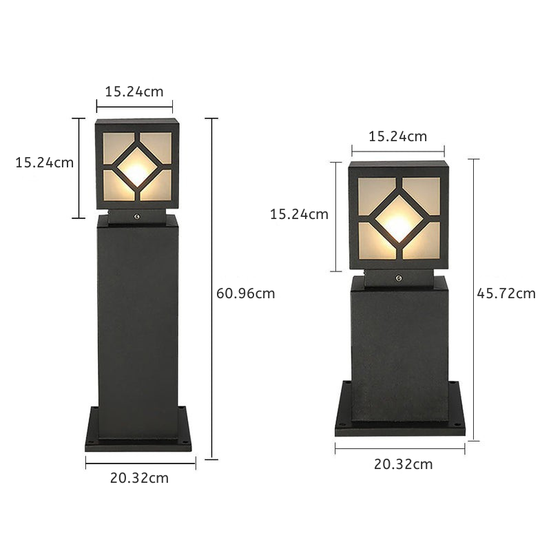 Whitney Elegant Bollard Retro European Glass Outdoor Light