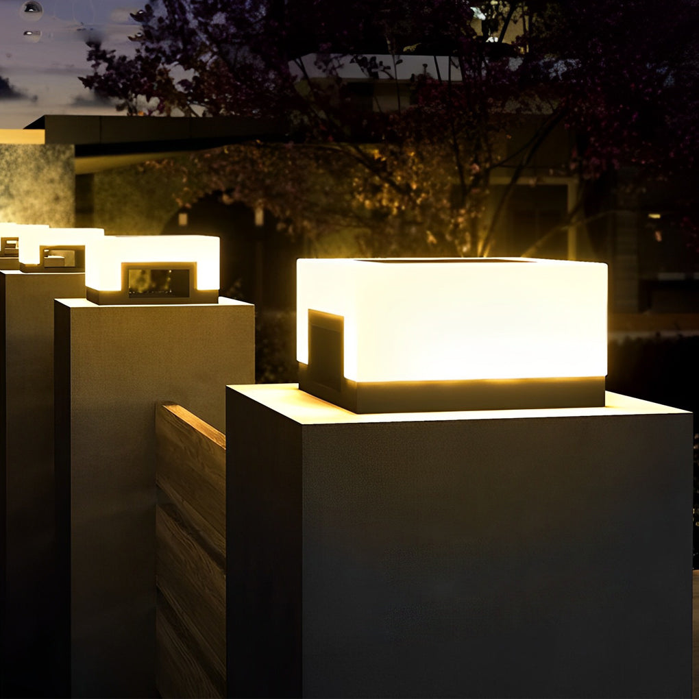 Jeanne Minimalist LED Modern Steel Outdoor Post Caps Lights