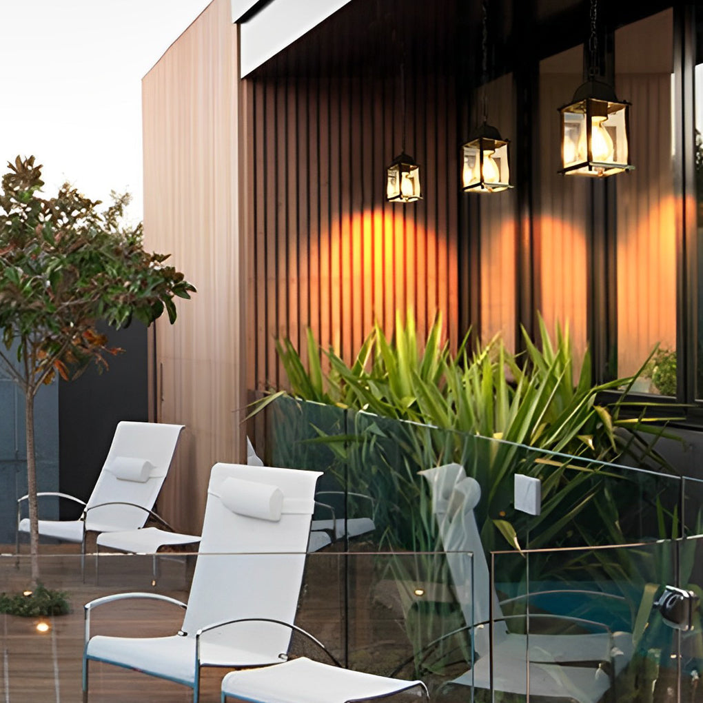 Alma Square Modern Glass Outdoor Pendant Lights