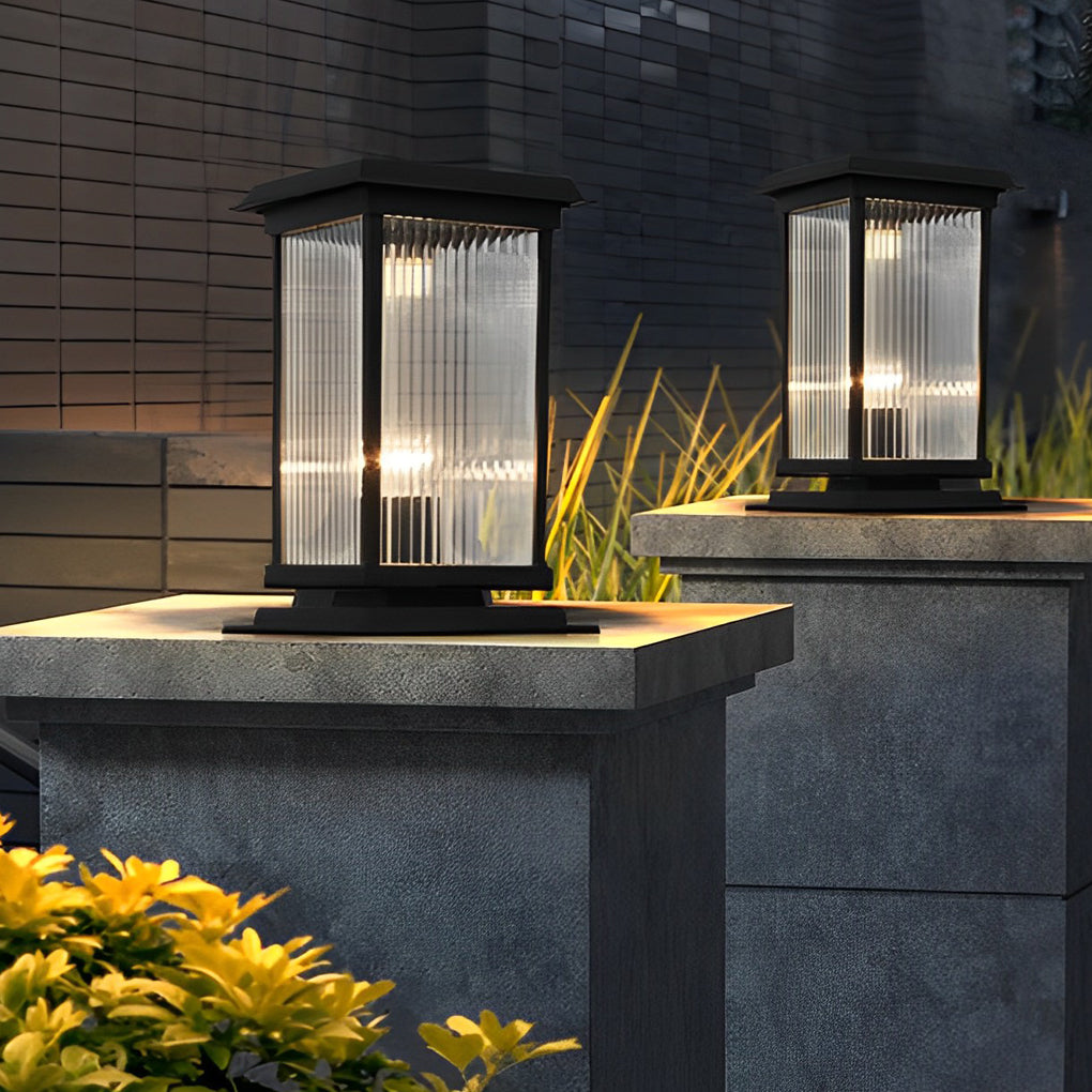 Rhett Retro Matte Modern Fence Glass Outdoor Post Lights