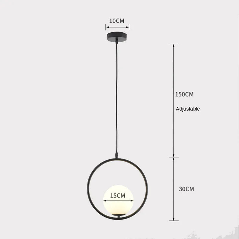 Arisha Modern Globe Metal/Glass Pendant Light, 3 Style - Neutral Decor