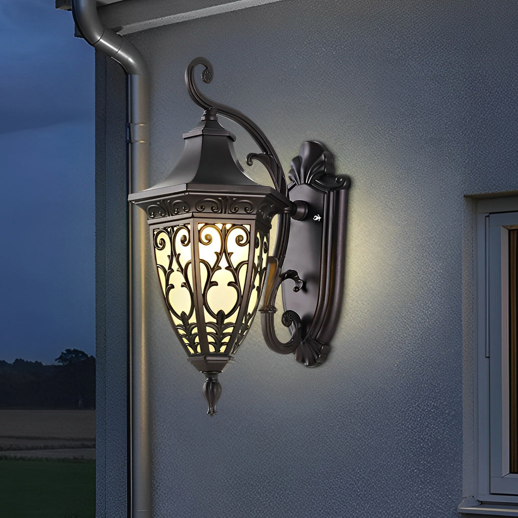 Melvina Vintage Flower American Outdoor Wall Lamp
